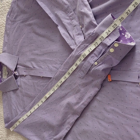 Ted Baker Endurance Size 16.5 Purple Long Sleeve Button Up Shirt - Picture 7 of 14